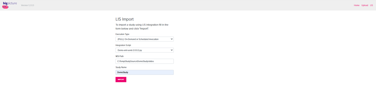 Data transporter: importing data